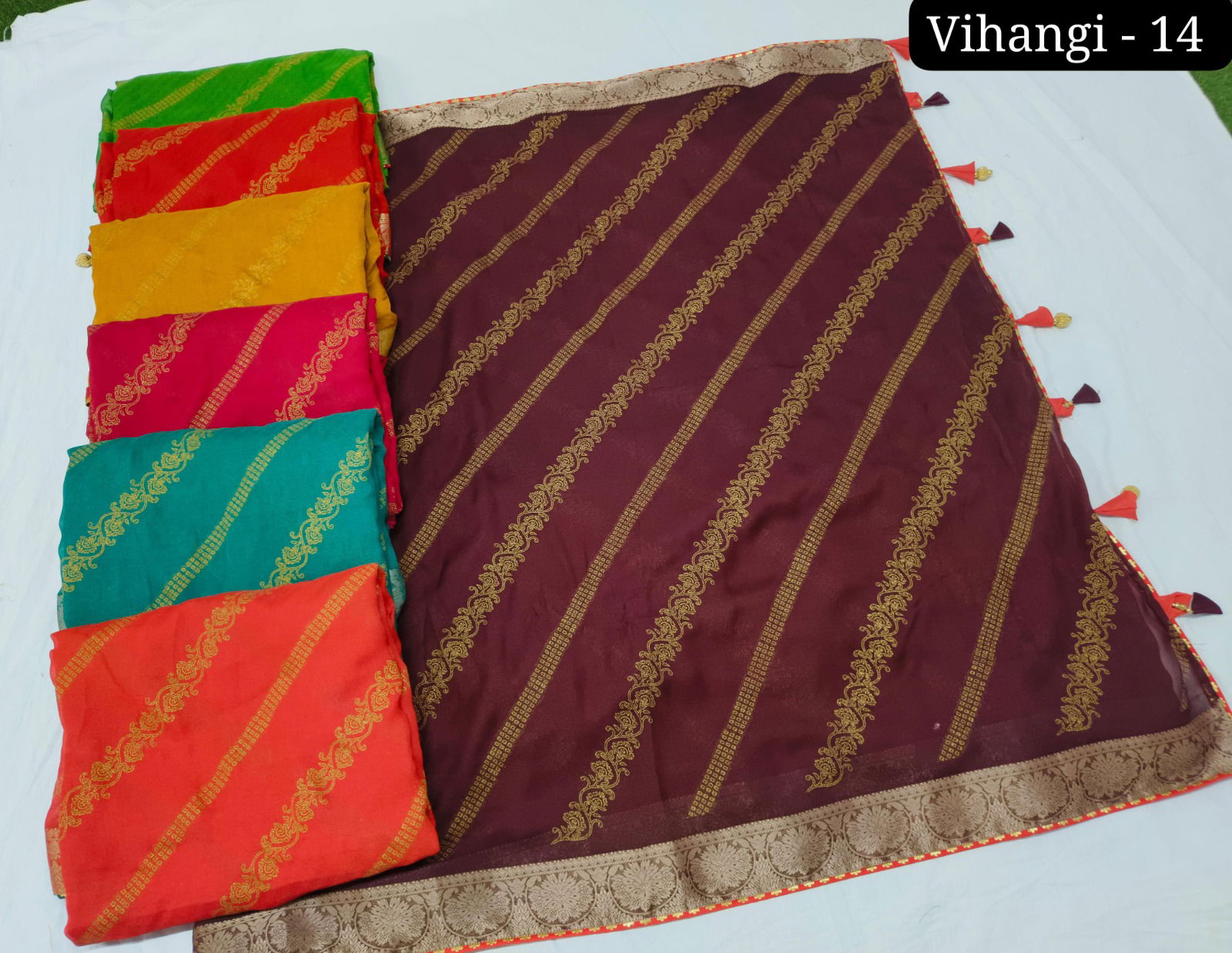 Vihangi 14 By Kalpveli Mono Georgette Sarees Wholesale Market In Surat With Price